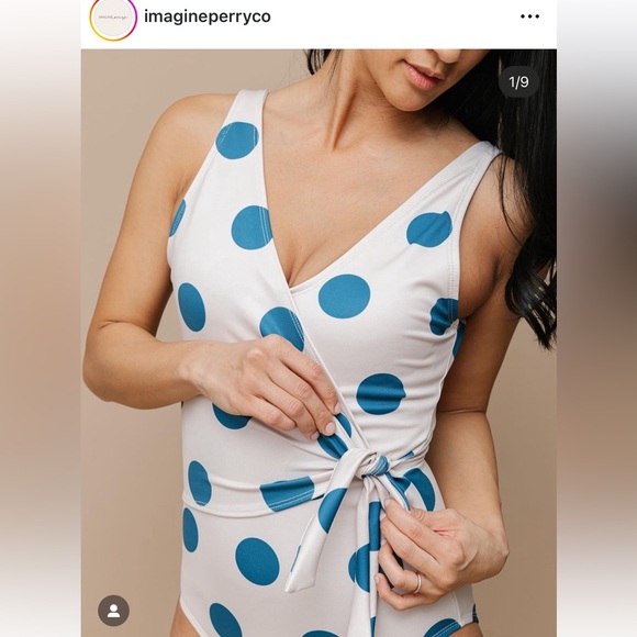 Imagine Perry Polka Dot Wrap Swimsuit - Picture 2 of 10